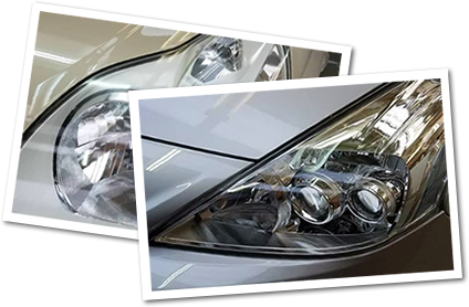 ヘッドライトクリーニングコーティング事例